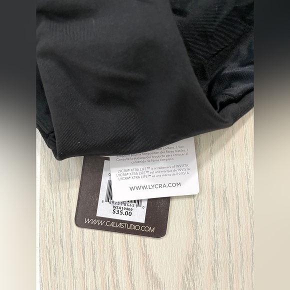 CALIA by Carrie Underwood Womens Cage Front High Neck Bikini Top Caviar SET - Picture 7 of 8